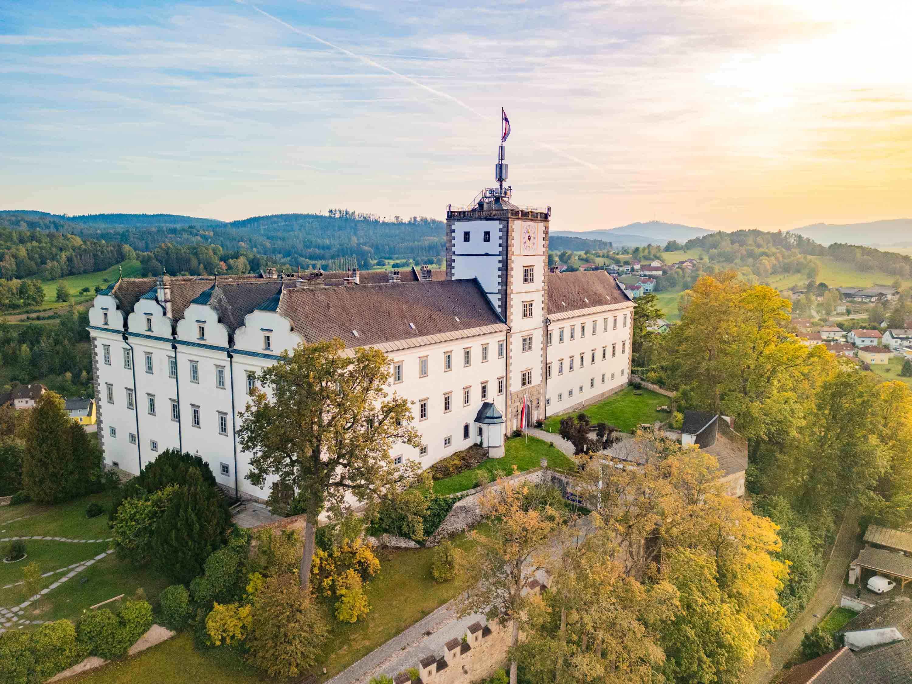 Schloss Weitra Gesamtansicht, Drohnenaufnahme