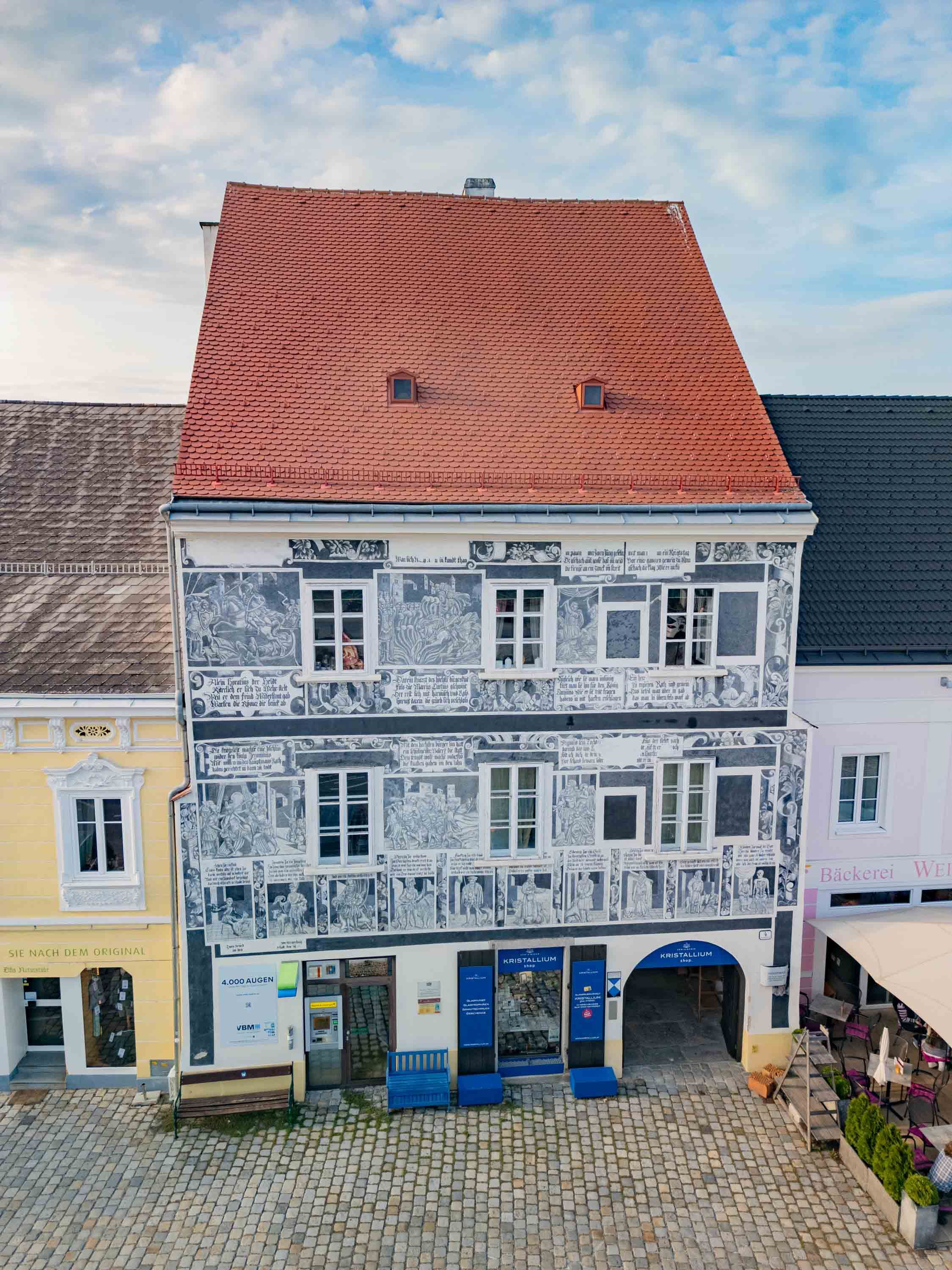 Das Sgraffitohaus in Weitra.