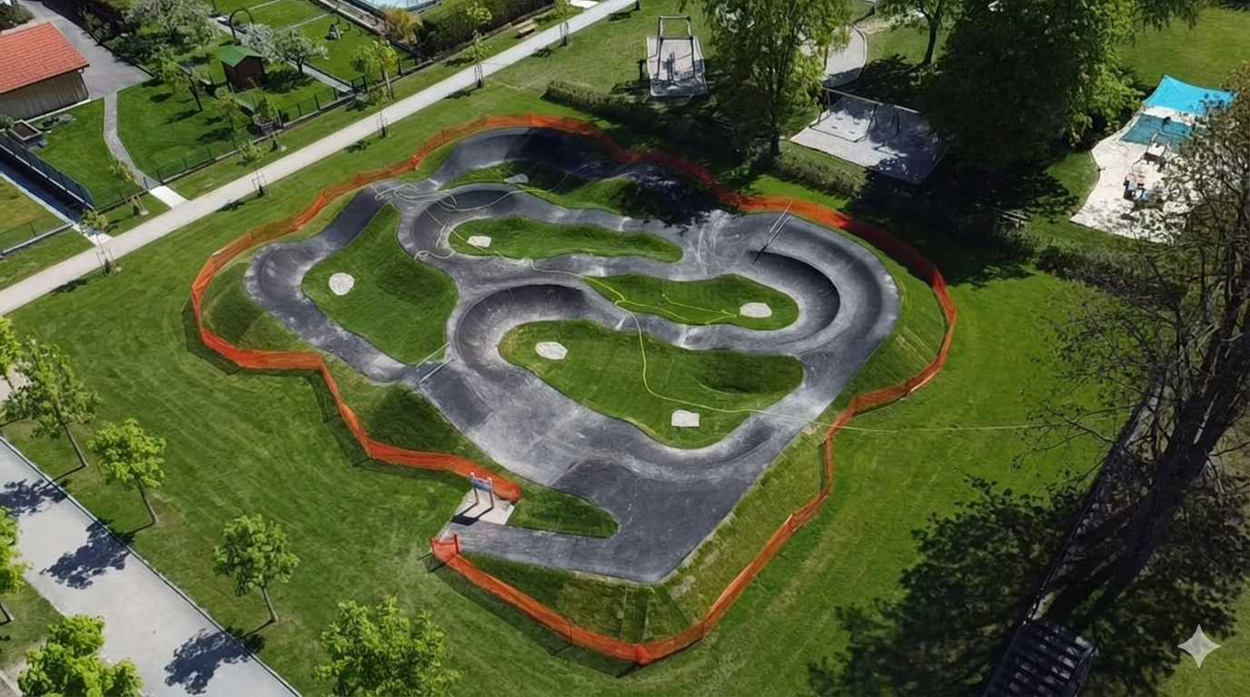 Weitra: Drohnenaufnahme Pumptrack